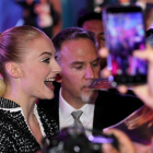 La actriz inglesa Sophie Turner, en la promoción de X-Men: Dark Phoenix, este martes, en Ciudad de México.-EFE