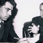 El periodista Jesús Hermida con el expresidente de los EEUU Richard Nixon.-