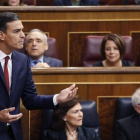 El presidente del Gobierno, Pedro Sánchez, durante una sesion de control al Gobierno en el Congreso de los Diputados-JAVIER LIZÓN (EFE)