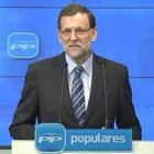 Mariano Rajoy, durante la comparecencia. PP-