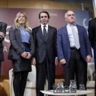 Josep Piqué, José María Aznar y Alberto Ruiz-Gallardón en el acto de FAES.-JOSÉ LUIS ROCA