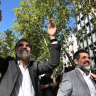 Jordi Cuixart y Jordi Sànchez acuden a declarar a la Audiencia Nacional, el 6 de octubre del 2017.-DAVID CASTRO