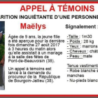Alerta facilitada por la Gendarmeria que muestra a la desaparecida Maëlys De Araujo.-GENDARMERIA FRANCESA