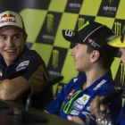 Márquez, junto a Lorenzo y Rossi en una rueda de prensa.-Foto: JORDI COTRINA