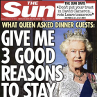 Portada del 'The sun' con la supuesta pregunta lanzada por Isabel II.-