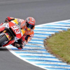 Marc Márquez durante la primera tanda de entrenamientos libres en Phillip Island.-EFE / JOE CASTRO
