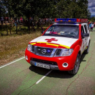 Vehículo de Cruz Roja durante la Saca.-MARIO TEJEDOR
