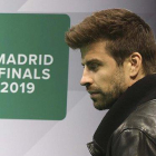 Piqué, en Madrid, en la presentación de la Copa Davis.-