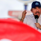 El presidente de Nicaragua se dirige a sus simpatizantes en Managua. /-AFP / INTI OCON