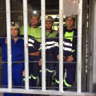 Mineros encerrados en La Hullera desde el 13 de junio.-E. M.