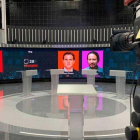 Plató de TVE en el que se celebrará el debate electoral con Sánchez, Casado, Iglesias y Rivera, el lunes 22 de abril.-RTVE