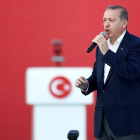 Erdogan en un discurso tras el golpe de estado fallido del 15 de julio.-EFE