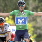 Alejandro Valverde triunfa por delante de Peter Sagan en la octava etapa de la Vuelta.-EFE / MANUEL BRUQUE