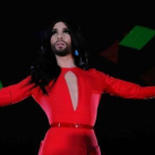 Conchita Wurst, durante su actuación en el Moll de la Fusta.-