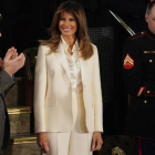Melania Trump, a su llegada al Congreso para escuchar el discurso presidencial.-EFE