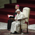 El papa Francisco preside su tradicional audiencia general de los miercoles en la sala Nervi  en el Vaticano .-EPA/ ANSA