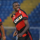 Vinicius Junior celebra un gol durante un partido con el Flamengo sub-20.-
