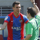 Dani Calvo durante un partido con el Atlético Levante.-