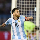 Leo Messi celebrando un gol con la selección Argentina-EITAN ABRAMOVICH (AFP)