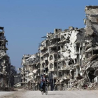 Destrucción en la ciudad vieja de Homs.-AP / HASSAN AMMAR