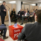 El alcalde de Zaragoza esta mañana en un acto del PSOE. / ICAL-