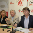 Pérez, Blanco y Mínguez, ayer, en rueda de prensa.-VALENTÍN GUISANDE