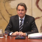 El 'president' en funciones, Artur Mas, en la reunión del Consell Executiu de este martes.-DANNY CAMINAL