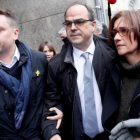 Jordi Turull y su esposa, Blanca Bragulat, a su llegada al Tribunal Supremo el pasado 23 de marzo.-ALVARADO (EFE)