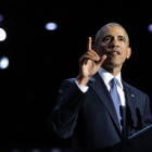 Barack Obama, durante su discurso de despedida en Chicago.-AP / PABLO MARTÍNEZ MONSIVAIS