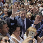 El líder del PP, Mariano Rajoy, este miércoles en un paseo por Jerez de la Frontera.-EFE / VÍCTOR LÓPEZ