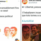 JxCat olvida durante unos minutos solidarizarse y pedir la libertad de los presos que no van en sus listas.-TWITTER