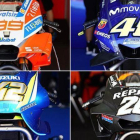 Están son las cúpulas, con todo tipo de artilugios aerodinámicos, de la Ducati (99), Yamaha (46), Suzuki (42) y Honda (26).-ALEJANDRO CERESUELA