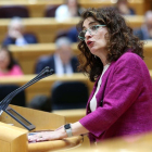 La ministra de Hacienda, María Jesús Montero, durante el debate de los Presupuestos en el pleno del Senado. /-DAVID CASTRO