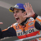 El catalán Marc Márquez (Honda) celebra su décima victoria consecutiva en Alemania.-ALEJANDRO CERESUELA