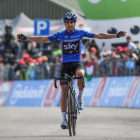 Mikel Landa celebra su primer triunfo de etapa en este Giro, ayer.-AP / ALESSANDRO DI MEO