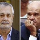 Los expresidentes andaluces José Antonio Griñán y Manuel Chaves.-