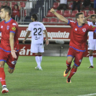 El Numancia ofreció una imagen notable en el primer encuentro de la temporada ante un Huesca inferior, especialmente en lo físico.-Daniel Rodríguez