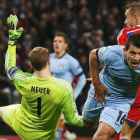Agüero celebra el gol de la victoria del City ante el Bayern.-Foto: REUTERS / PHIL NOBLE