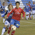 Del Pino y Cordero en el encuentro del curso pasado entre Numancia y Xerez. / U. Sierra-