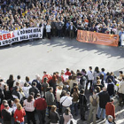 Última manifestación de la Plataforma Soria Ya en el centro de la ciudad. / VALENTÍN GUISANDE-