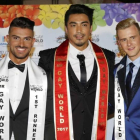 El filipino John Fernández, el español Candido Arteaga (segundo clasificado) y el belga Raf Vas Puymbroek (tercer clasificado).-EFE