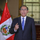 El presidente de Perú, Martín Vizcarra en mensaje a la nación.-AP / ANDRES VALLE