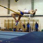 Raquel Álvarez Polo durante una prueba de salto de altura en el Caep Soria.-ÁLVARO MARTÍNEZ
