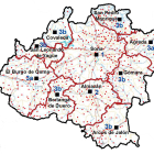 Mapa de áreas de intervención y parques de bomberos para la provincia de Soria.- Junta de Castilla y León