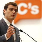 Rueda de prensa de Albert Rivera en la sede de Ciudadanos.-JUAN MANUEL PRATS