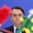 Bolsonaro preside una ceremonia militar este viernes en el Palacio Planalto.-AFP / EVARISTO SA