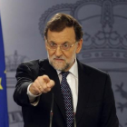 Mariano Rajoy, en una comparecencia de urgencia ante los medios, en una foto de archivo.-