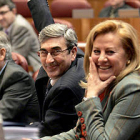 El grupo parlamentario popular durante el pleno de ayer. / ICAL-
