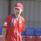 Pablo Machín en el entrenamiento de ayer en la Ciudad del Fútbol. / V. Guisande-