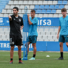 Corrus da indicaciones en un entrenamiento del Sabadell. HDS